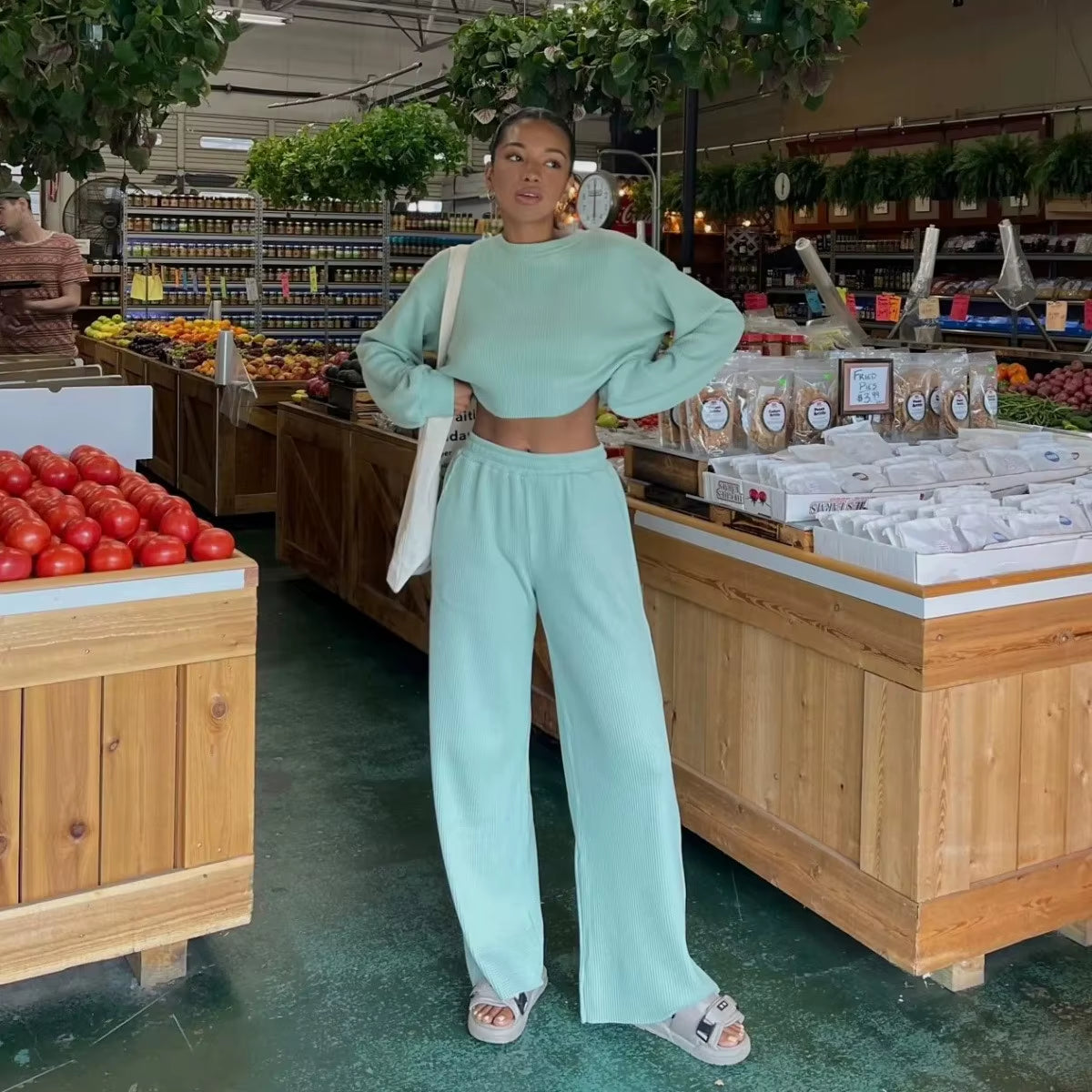 2024 Hot Selling Women'S Spring and Summer New Casual Sweater Set Two-Piece Women'S Trousers Set Sets for Women 2 Pieces