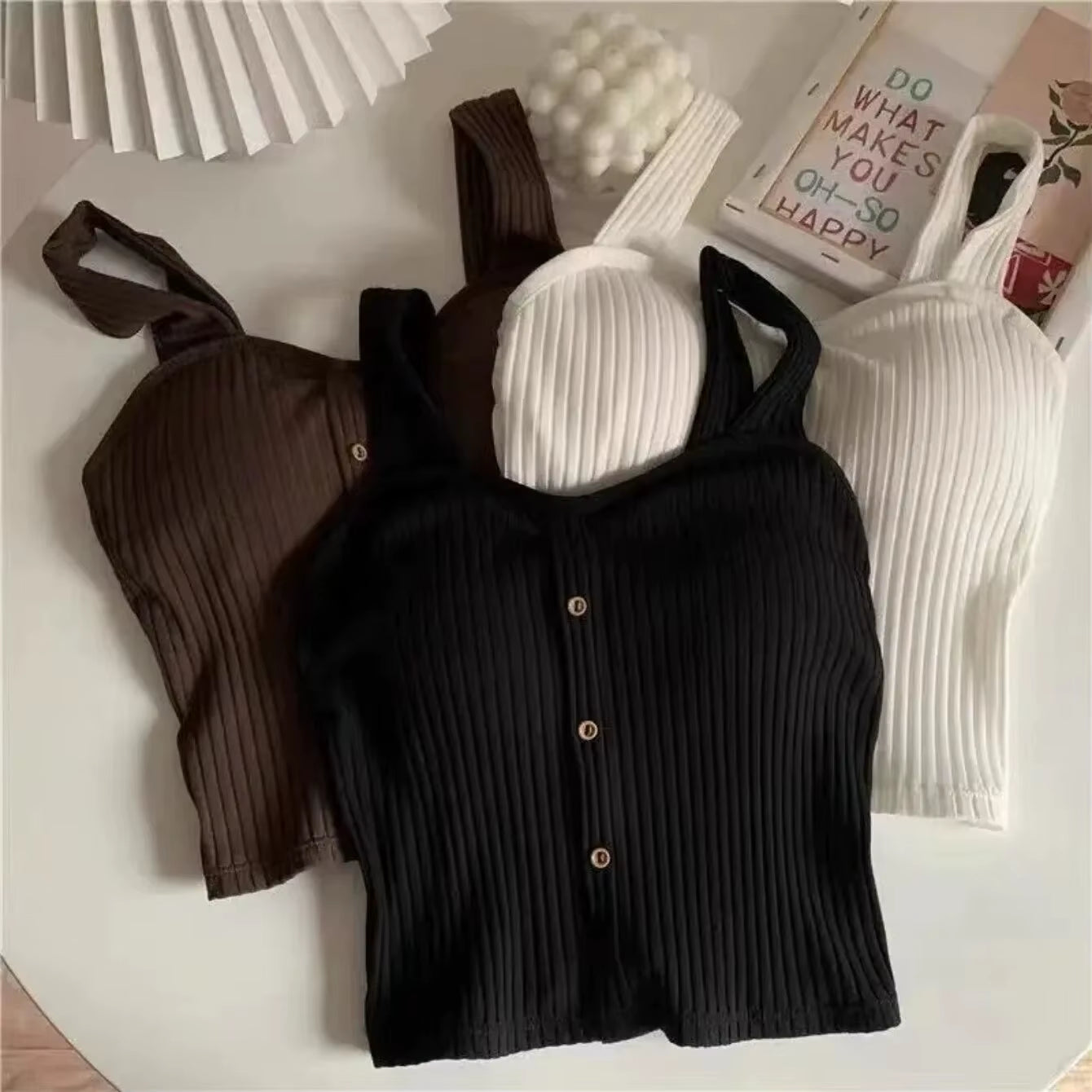 Women'S Y2K Cropped Tops with Bra Pads Summer Corset Korean Suspenders Vest Sexy Camisole Slim New