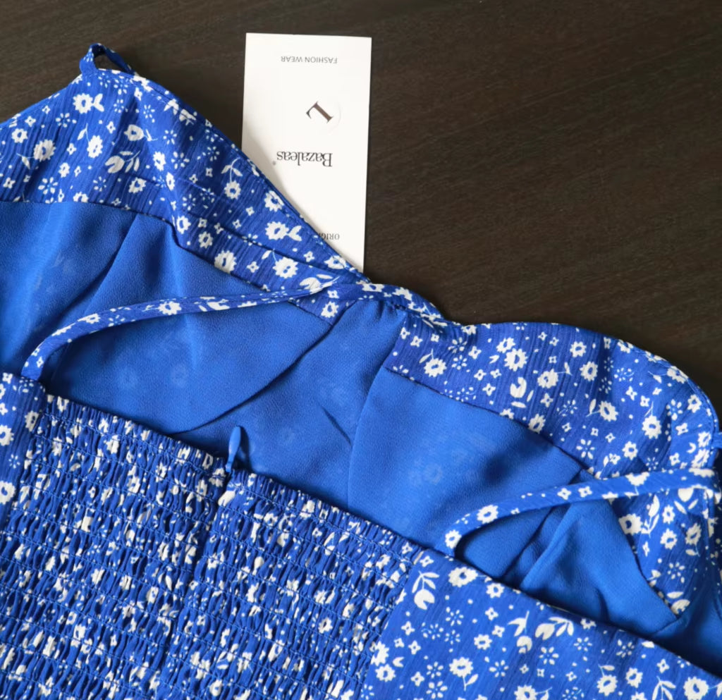 2025 Women Summer Spaghetti Strap Midi Dressweanavy Floral Print Dres Sexy Split Vestidos Global